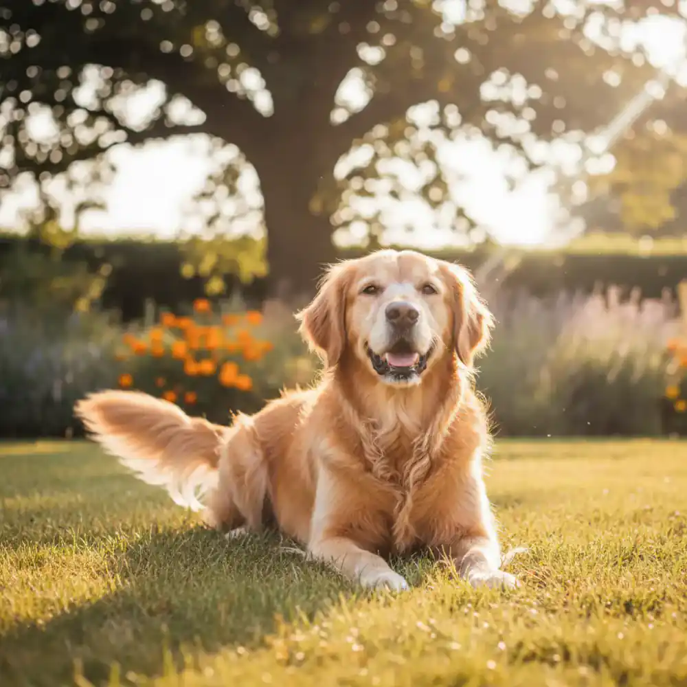 Happy senior dog