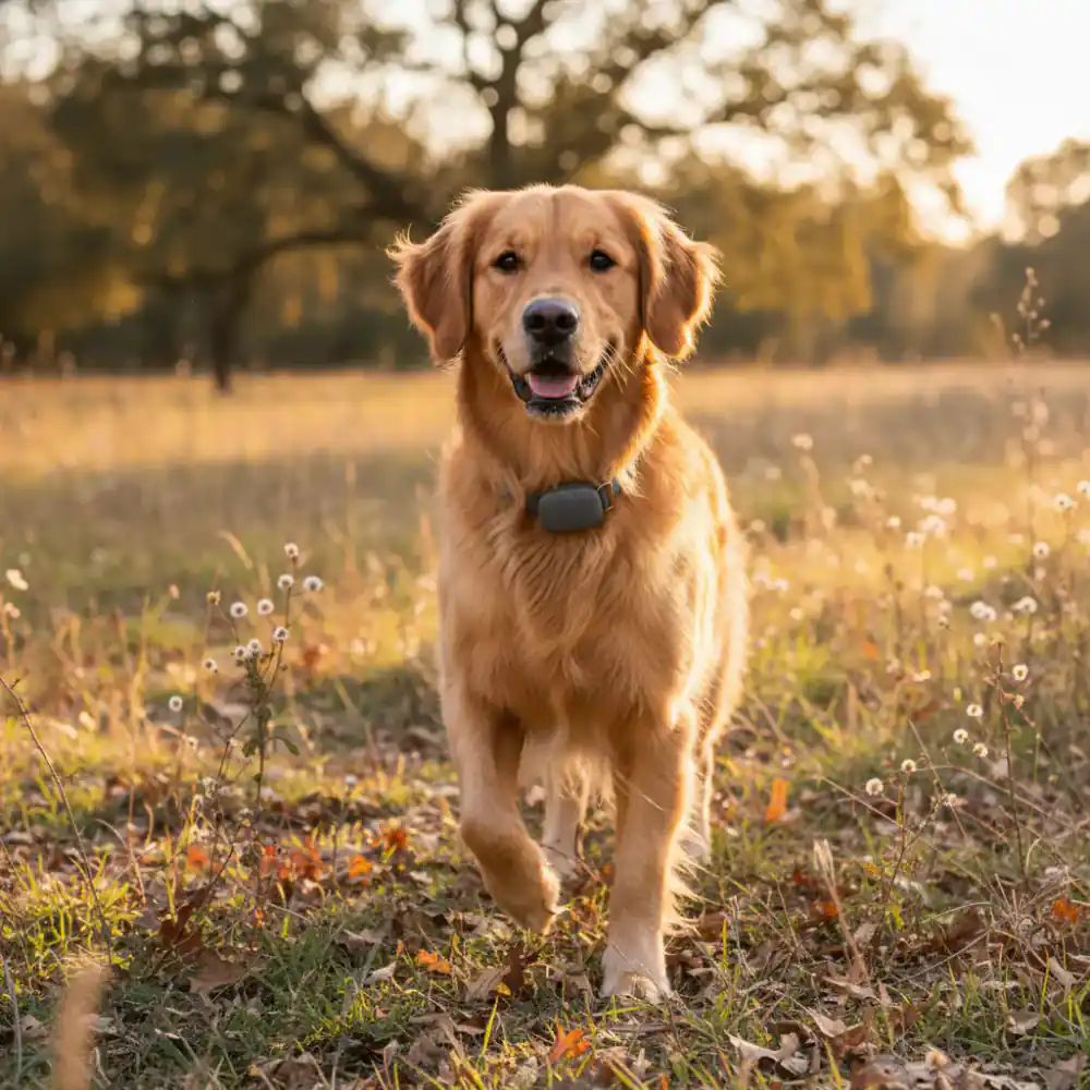 Dog wearing an activity tracker